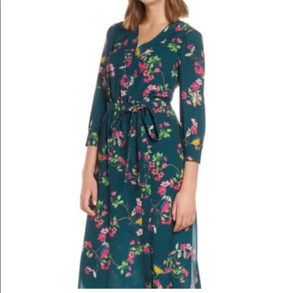 Teal Floral Dress - Picture 2 of 8